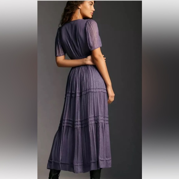 NWT Anthropologie The Somerset Maxi Dress: Lurex Edition Size L - Picture 2 of 12